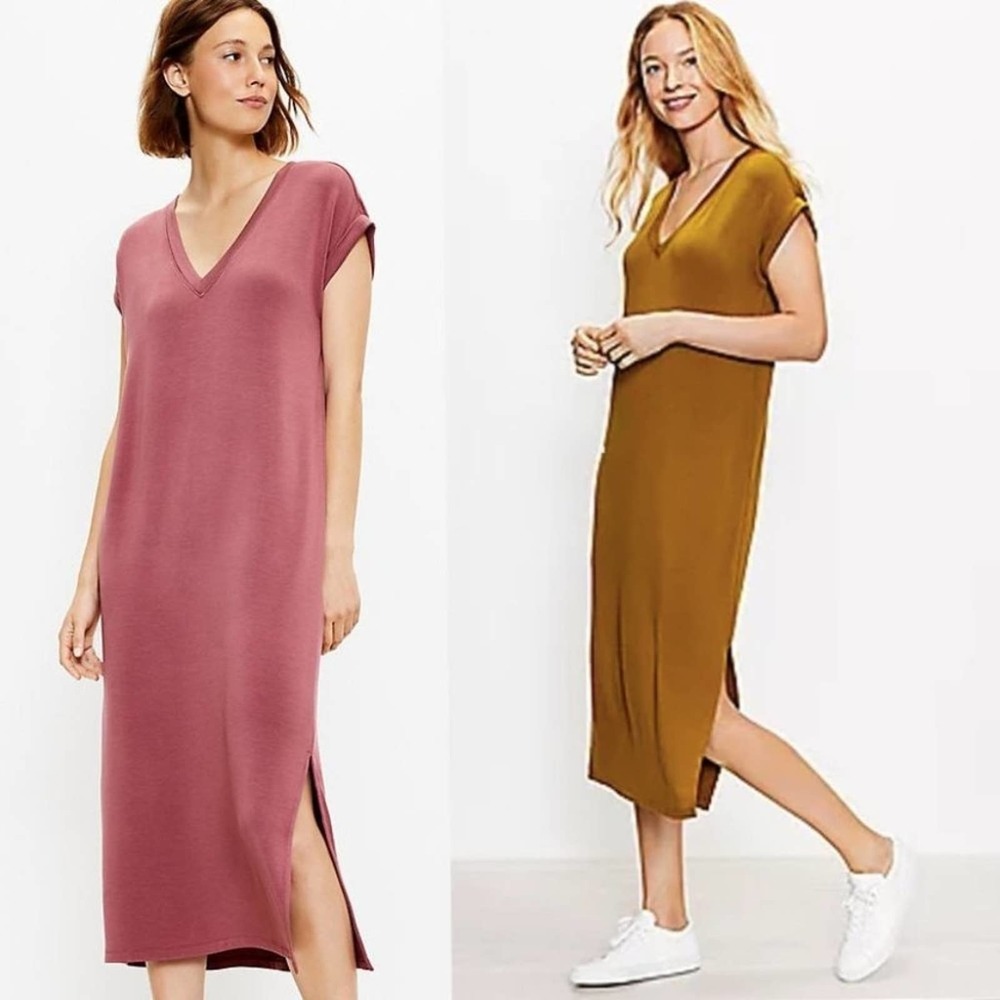 Lou & Grey Midi Dresses in Olive Green
